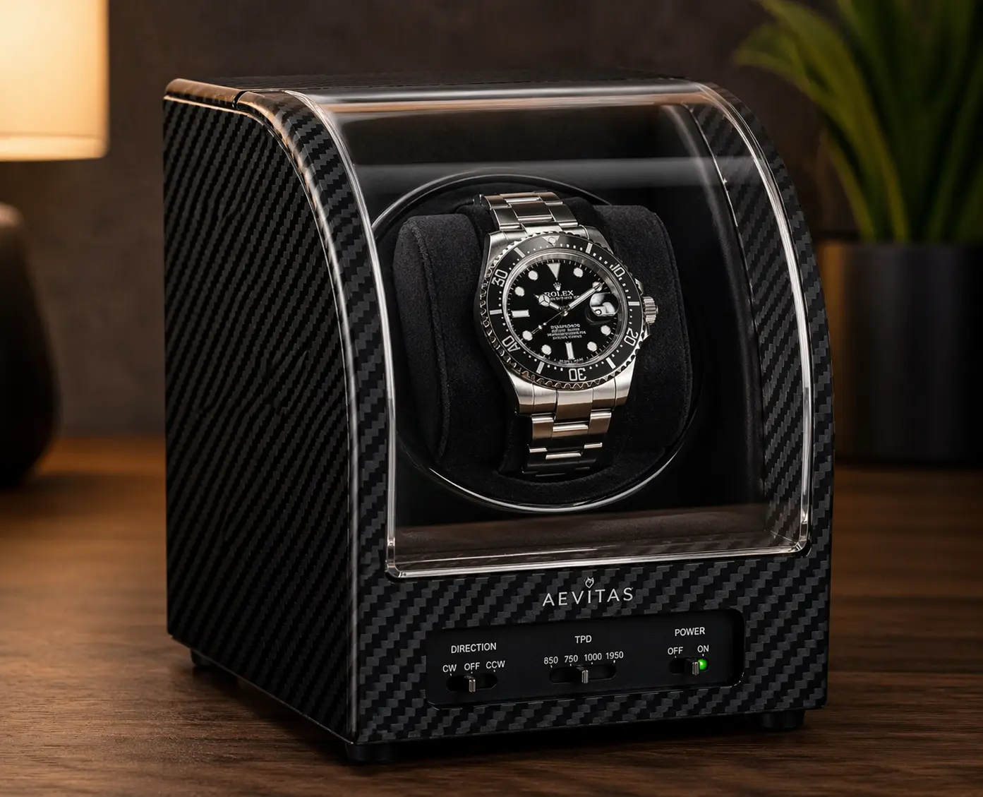Aevitas Single Watch Winder Carbon Fibre Review 1 Aevitas carbon fibre automatic watch winder for luxury watches