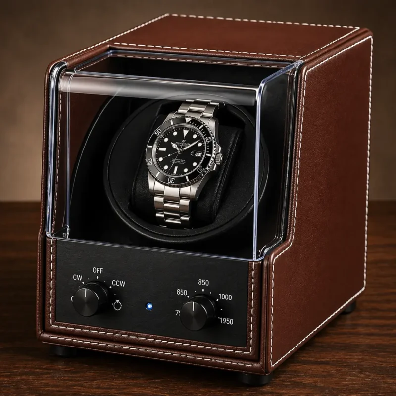 Brown Leather Single Watch Winder