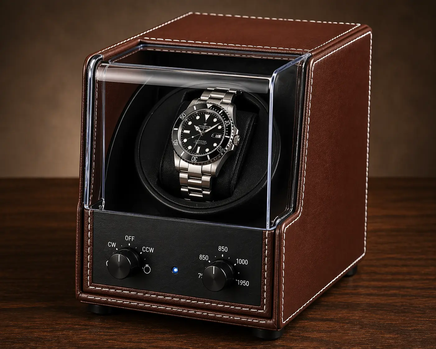 Aevitas Brown Leather Single Watch Winder Review 1 Brown Leather Single Watch Winder